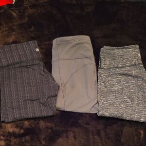 Lululemon athletica Women's Leggings Trio in Black and Gray, Sz 4